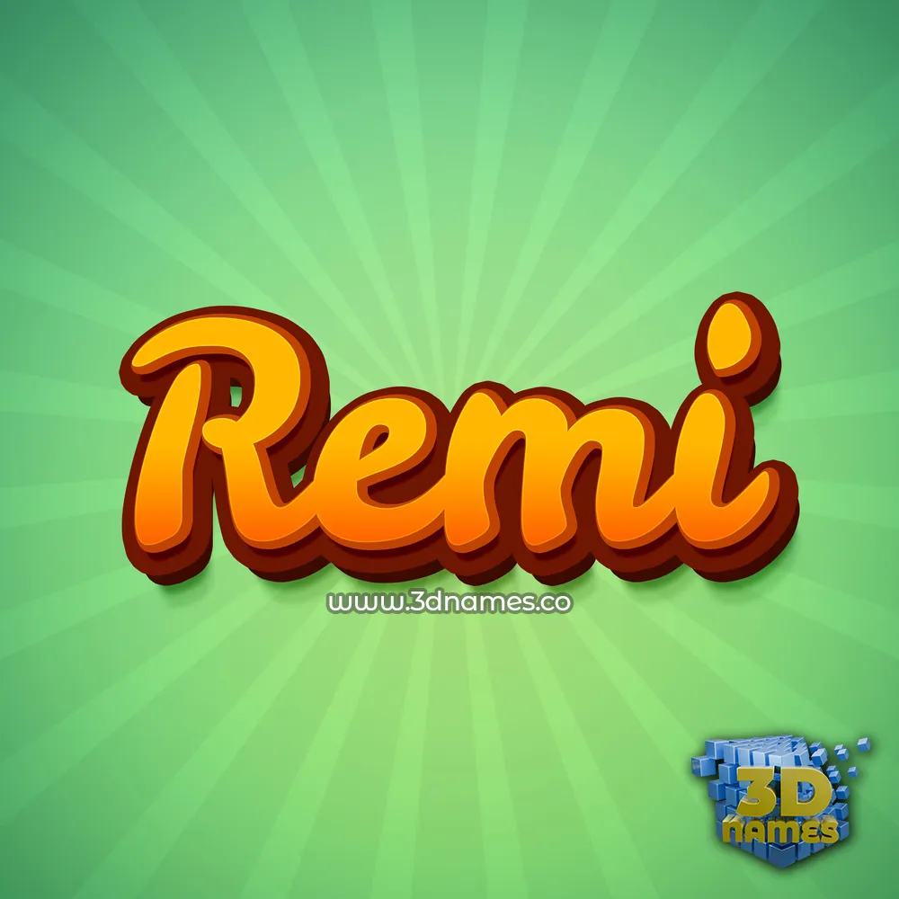 remi in Green Rays style - 3D name wallpaper