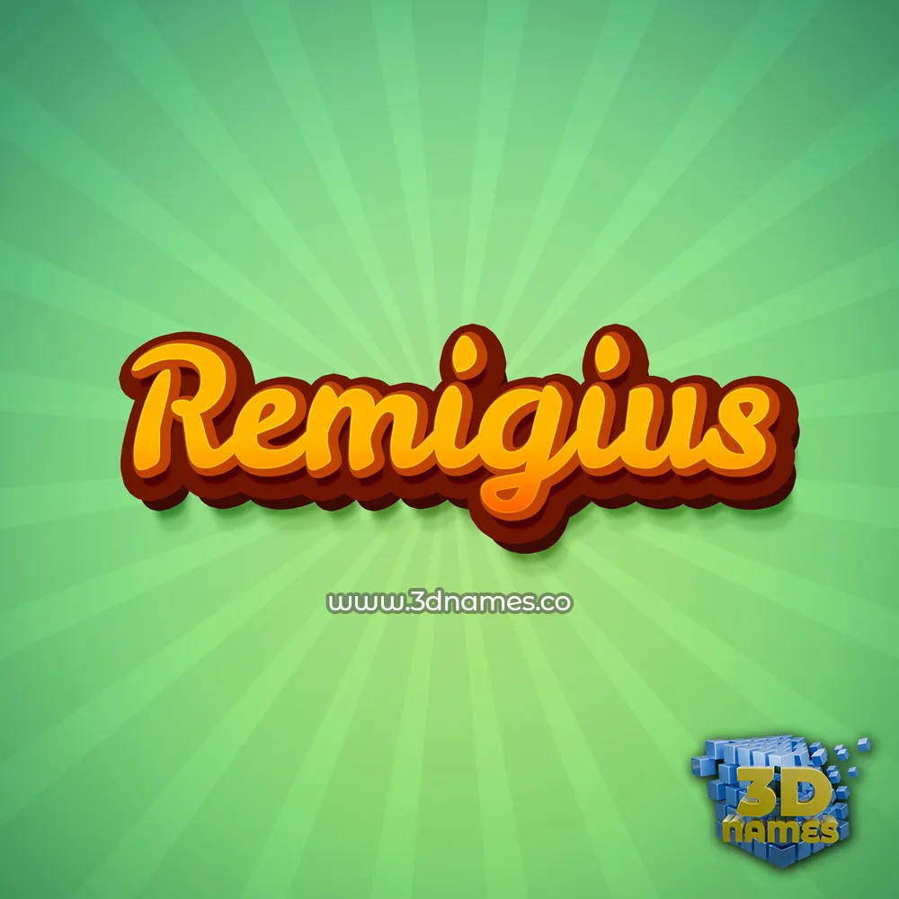 remigius in Green Rays style - 3D name wallpaper