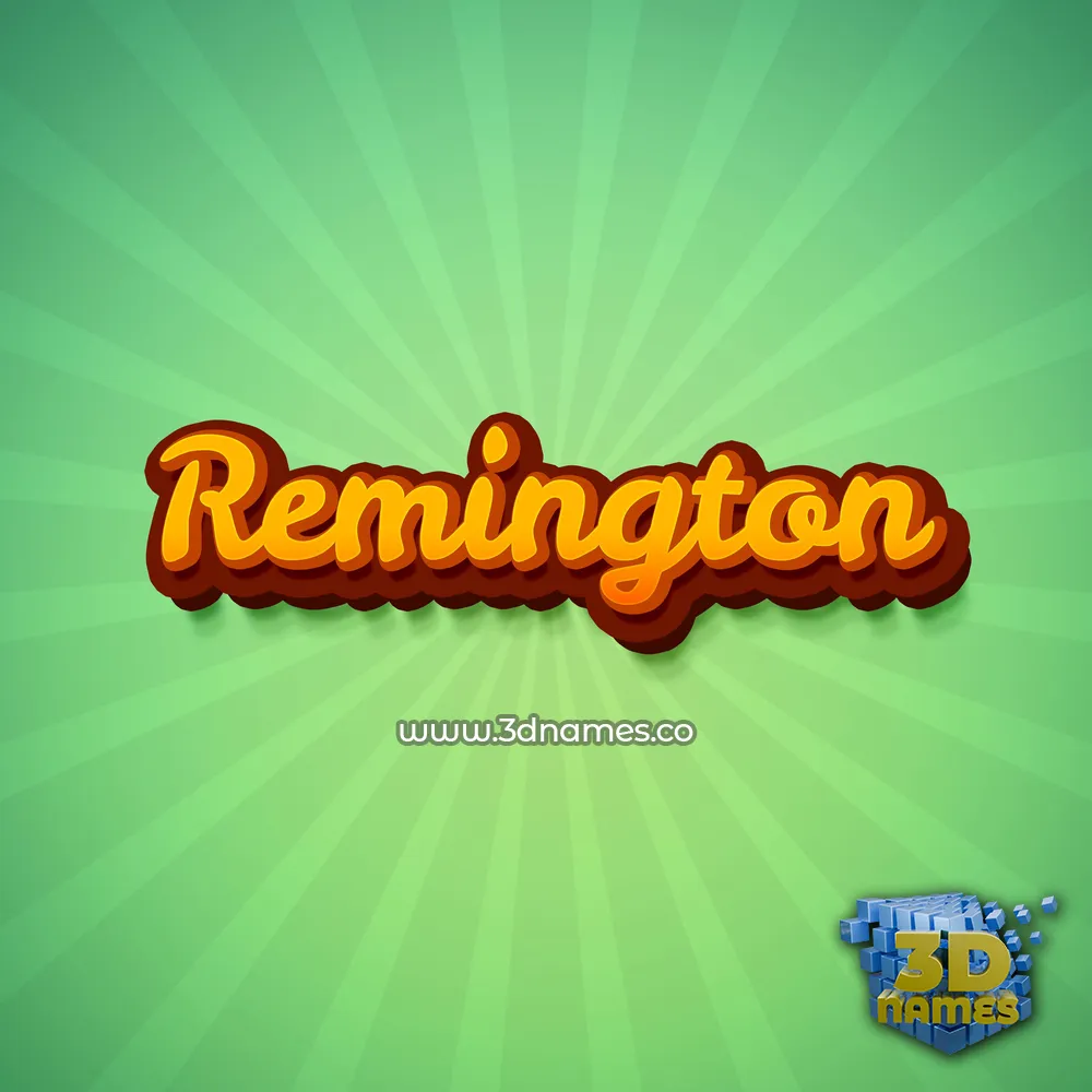 remington in Green Rays style - 3D name wallpaper