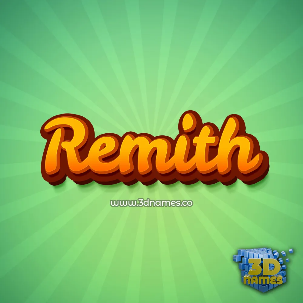 remith in Green Rays style - 3D name wallpaper