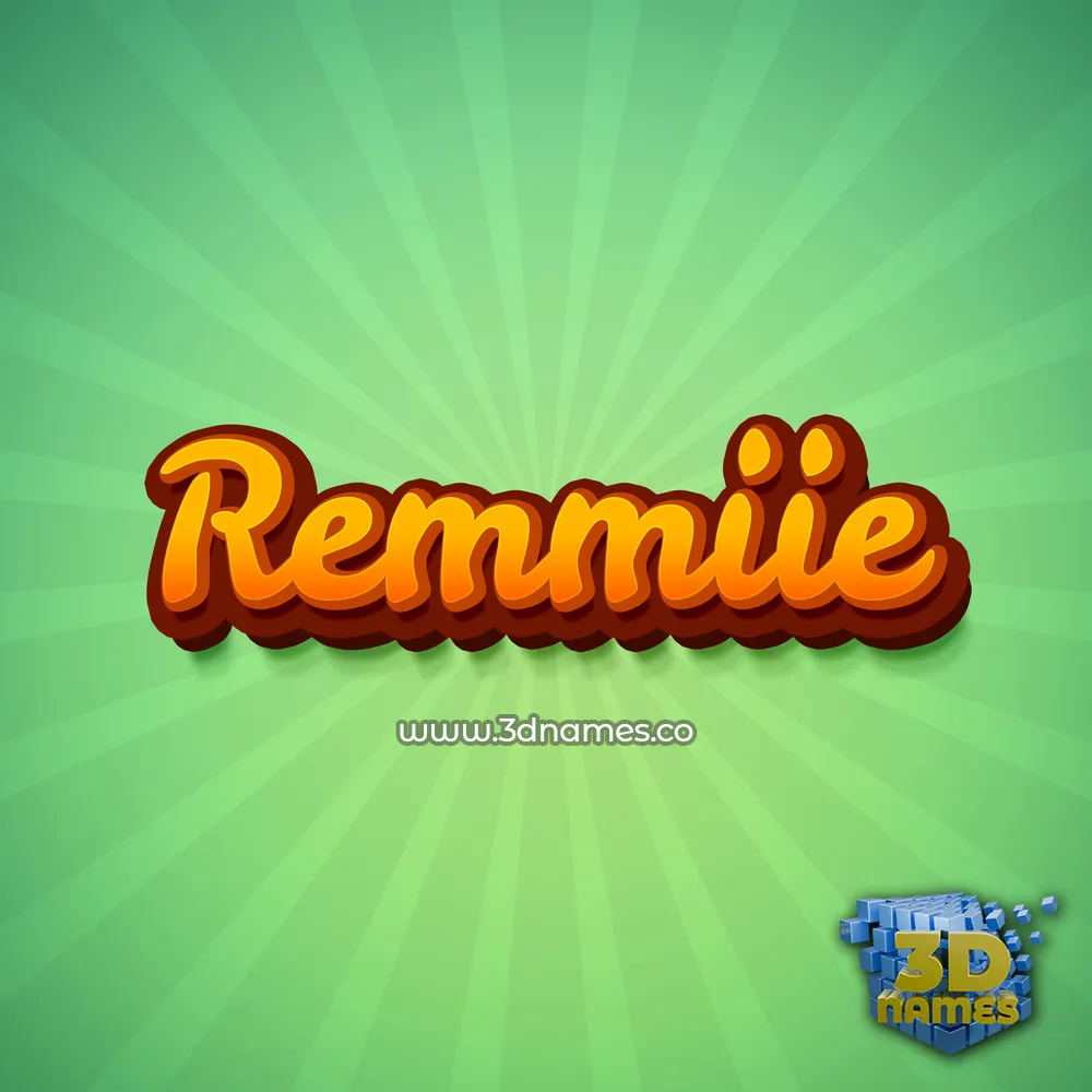 remmiie in Green Rays style - 3D name wallpaper
