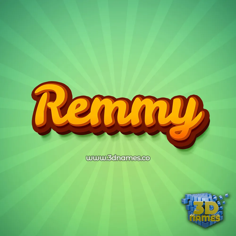 remmy in Green Rays style - 3D name wallpaper