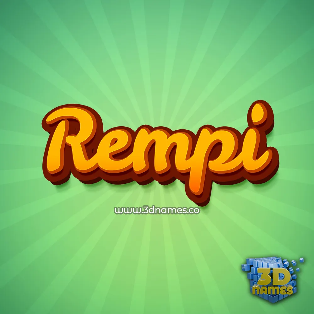 rempi in Green Rays style - 3D name wallpaper
