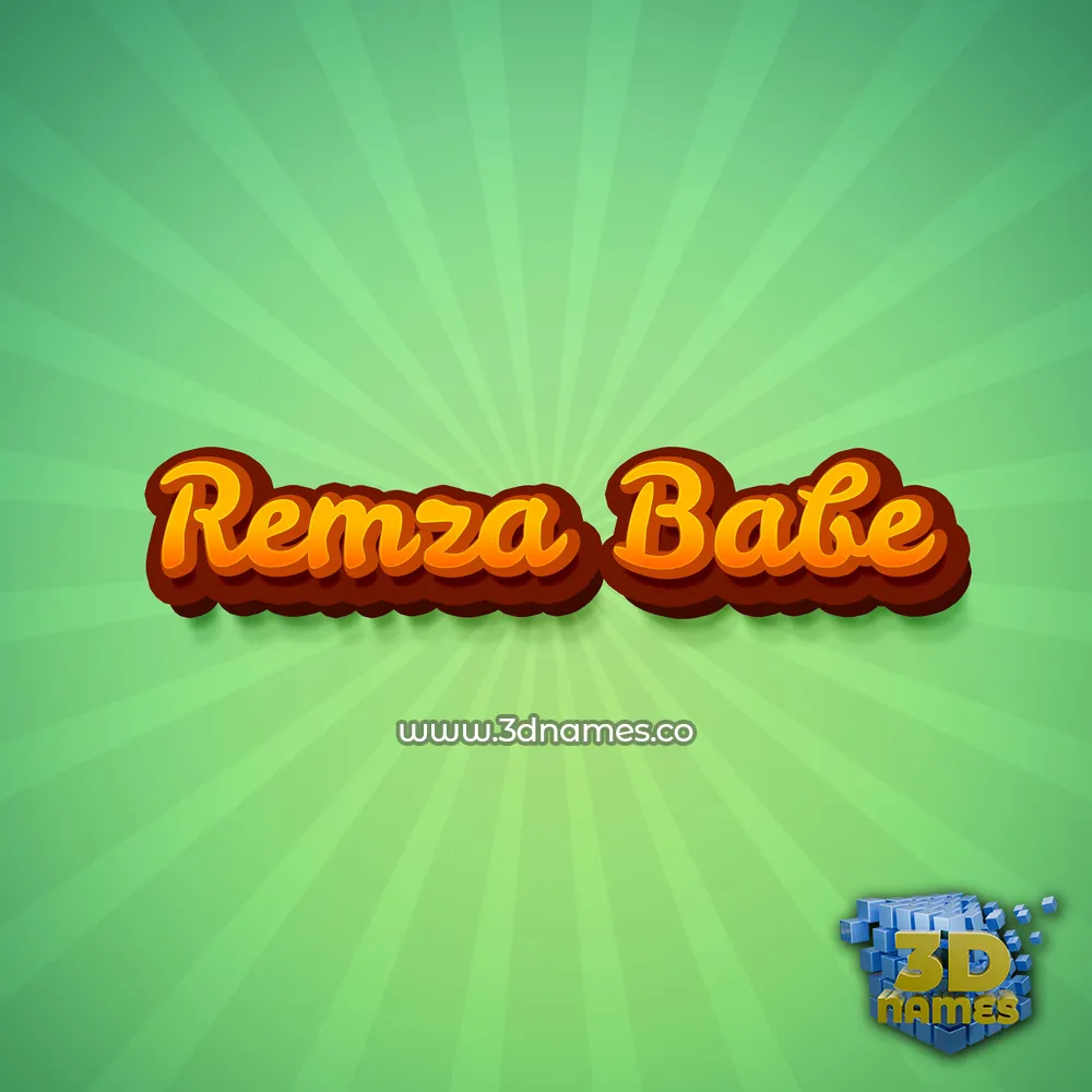 remza babe in Green Rays style - 3D name wallpaper