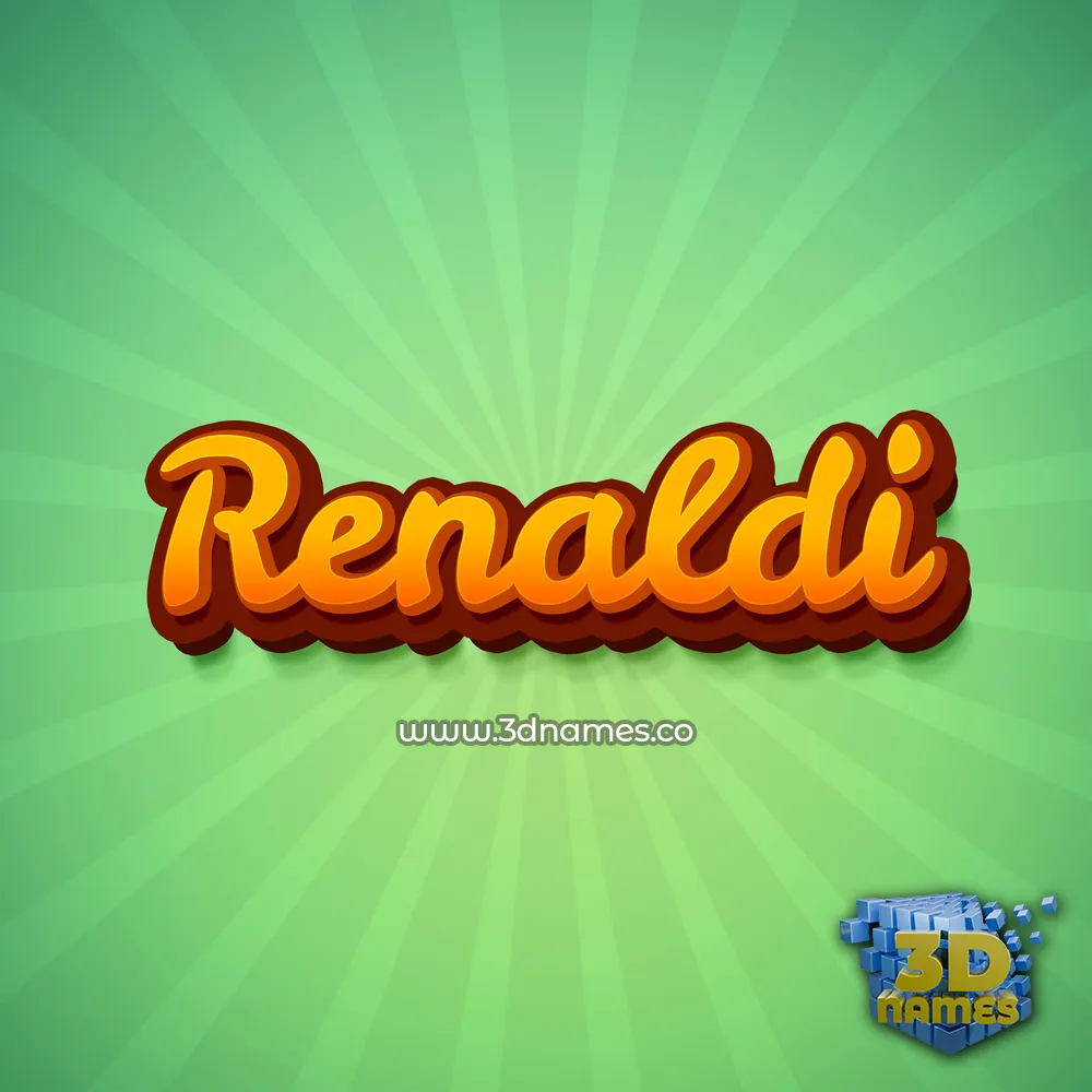 renaldi in Green Rays style - 3D name wallpaper