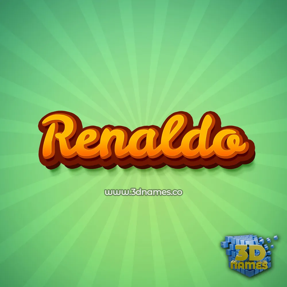 renaldo in Green Rays style - 3D name wallpaper