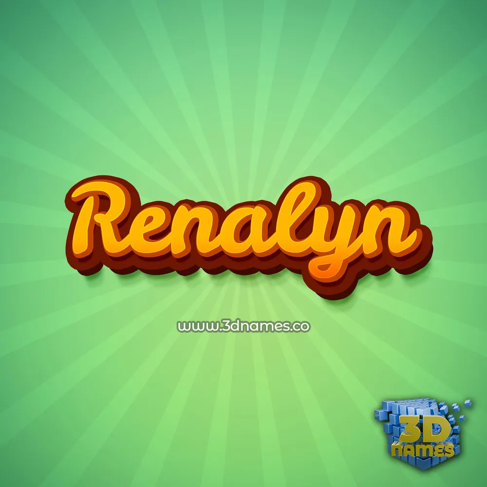 renalyn in Green Rays style - 3D name wallpaper