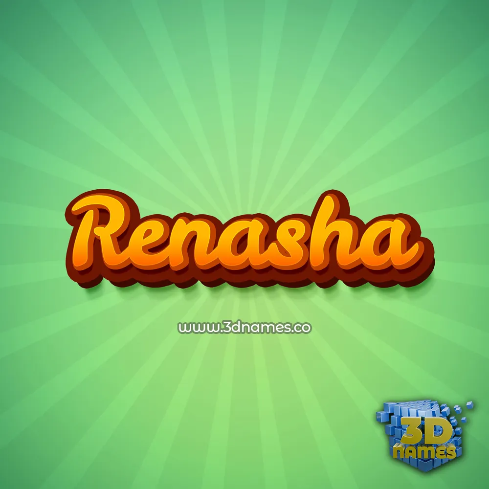 renasha in Green Rays style - 3D name wallpaper