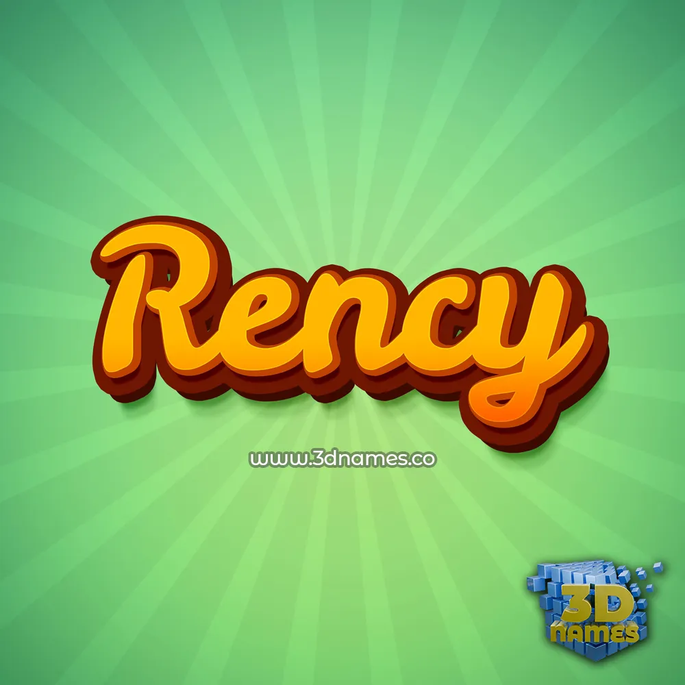 rency in Green Rays style - 3D name wallpaper