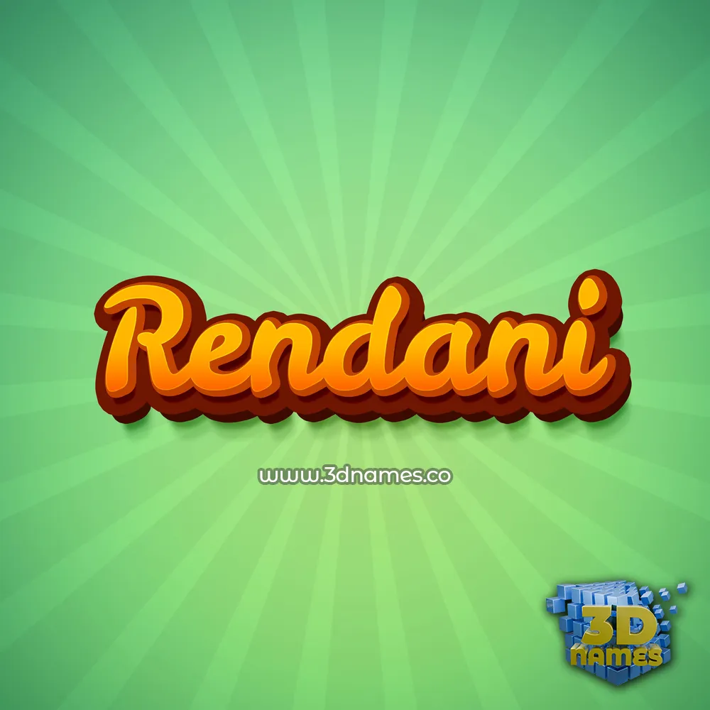 rendani in Green Rays style - 3D name wallpaper