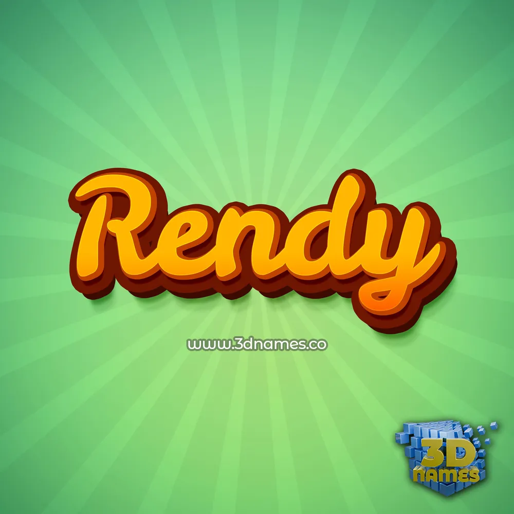 rendy in Green Rays style - 3D name wallpaper