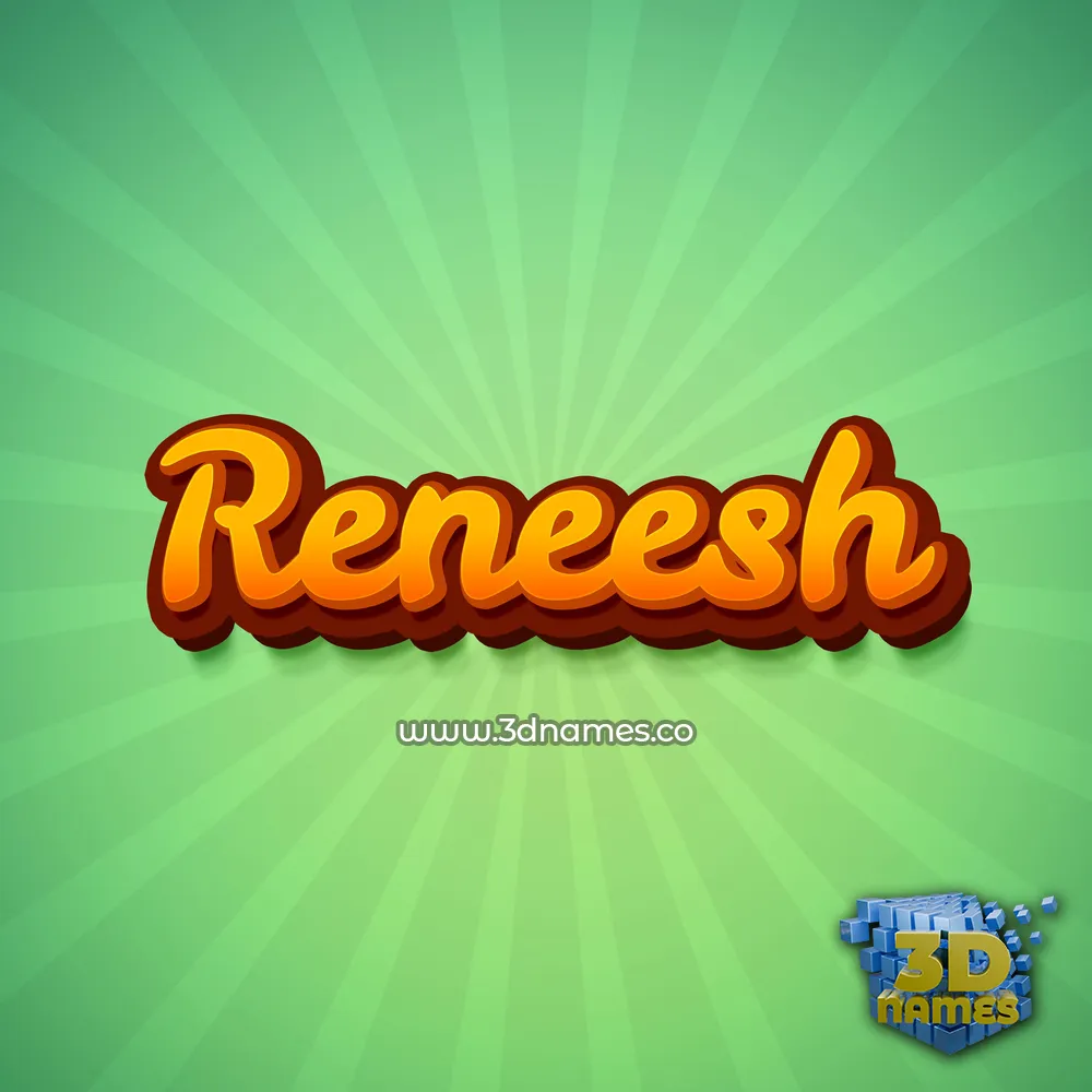 reneesh in Green Rays style - 3D name wallpaper