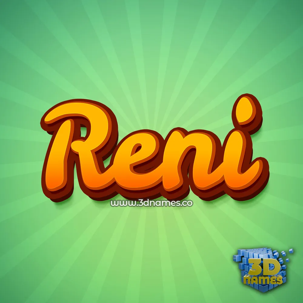reni in Green Rays style - 3D name wallpaper