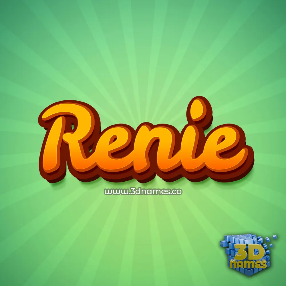 renie in Green Rays style - 3D name wallpaper