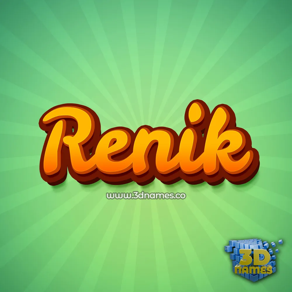 renik in Green Rays style - 3D name wallpaper
