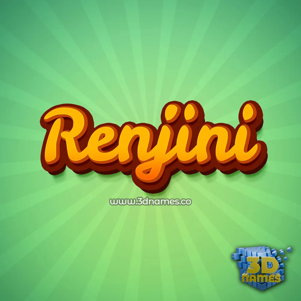 renjini in Green Rays style - 3D name wallpaper