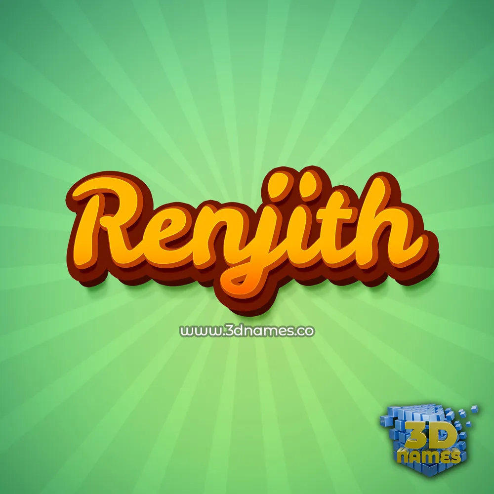 renjith in Green Rays style - 3D name wallpaper