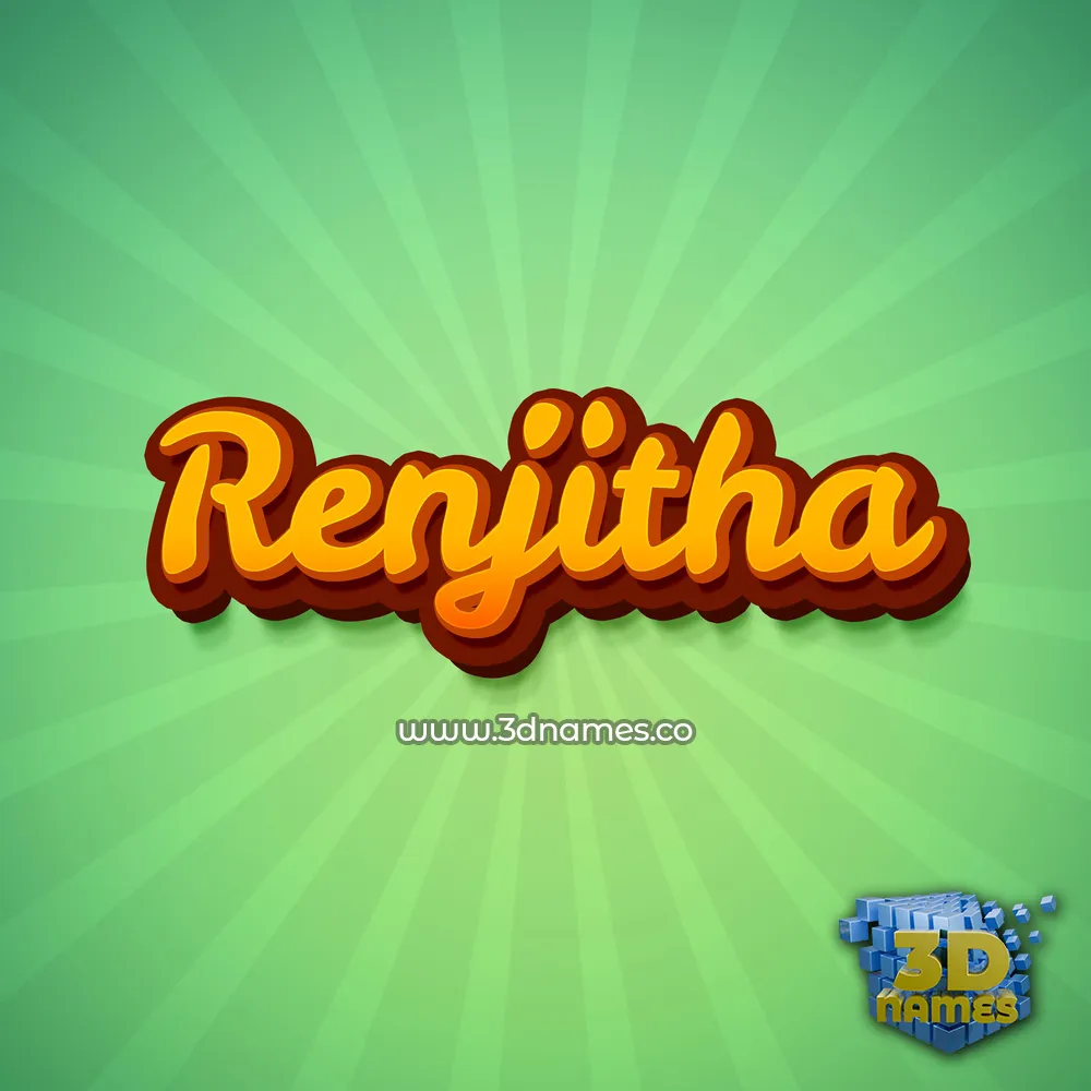 renjitha in Green Rays style - 3D name wallpaper