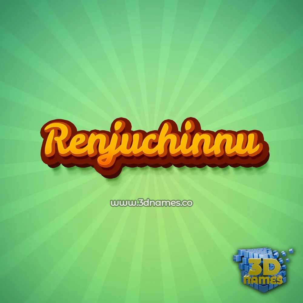renjuchinnu in Green Rays style - 3D name wallpaper
