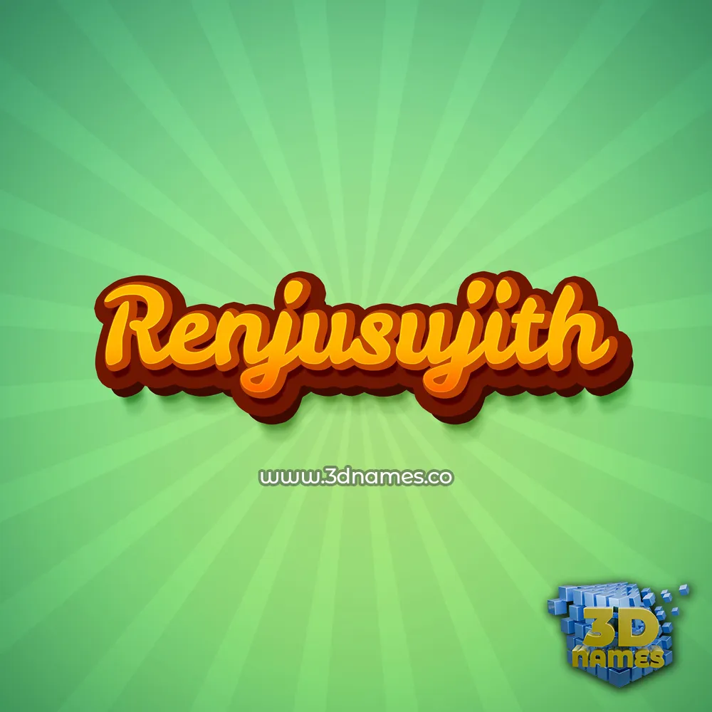 renjusujith in Green Rays style - 3D name wallpaper