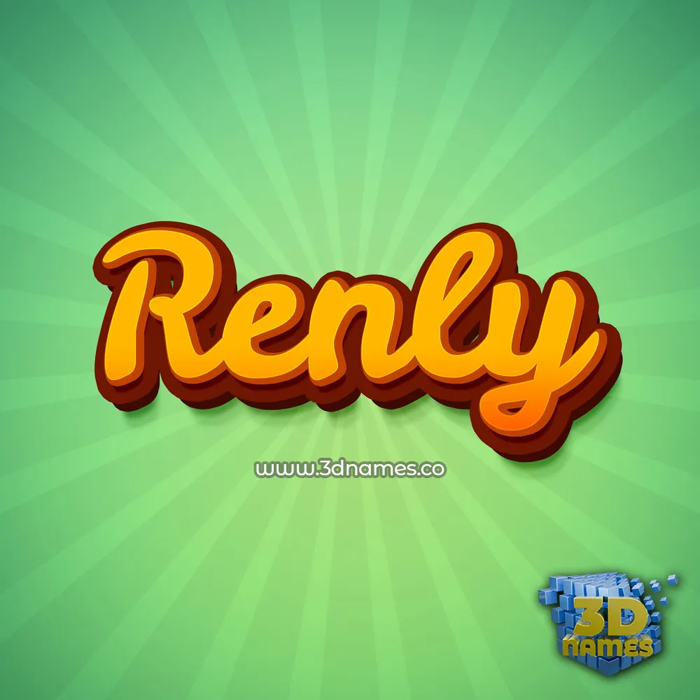 renly in Green Rays style - 3D name wallpaper