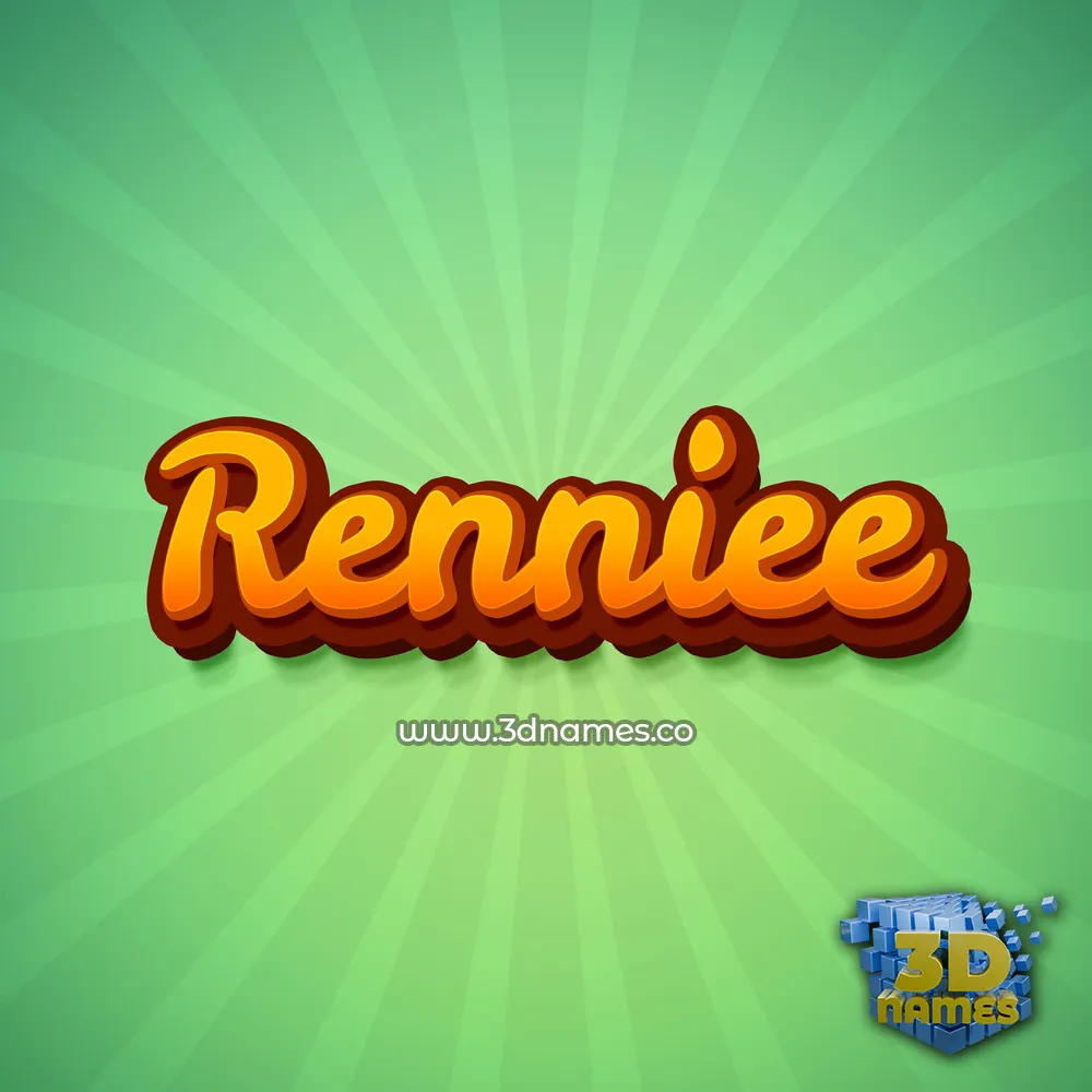 renniee in Green Rays style - 3D name wallpaper
