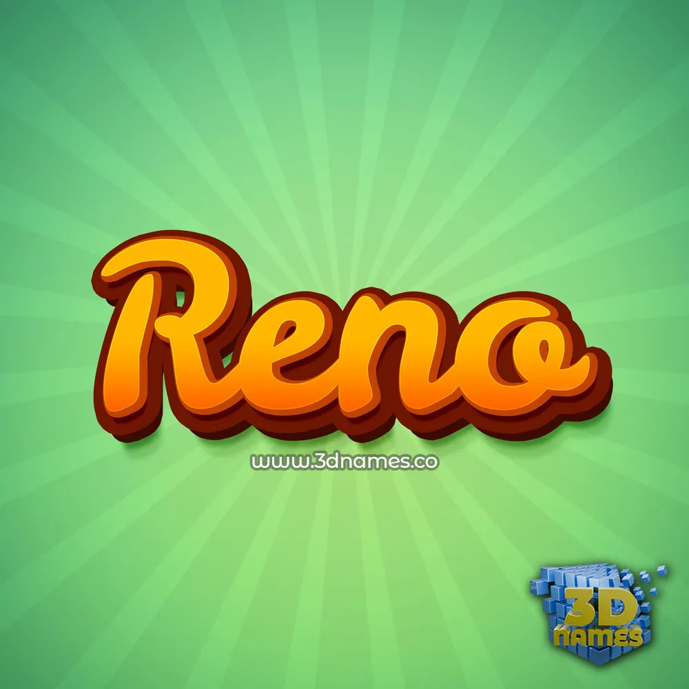 reno in Green Rays style - 3D name wallpaper