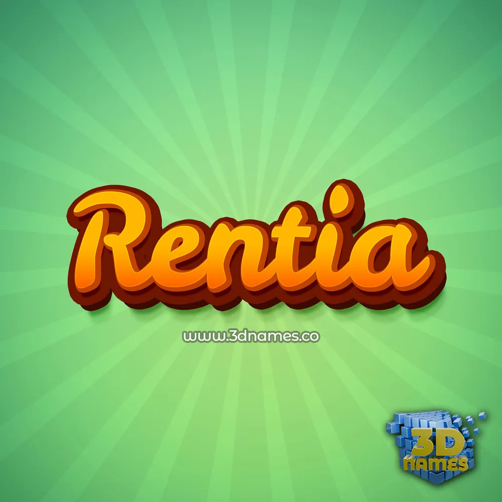 rentia in Green Rays style - 3D name wallpaper