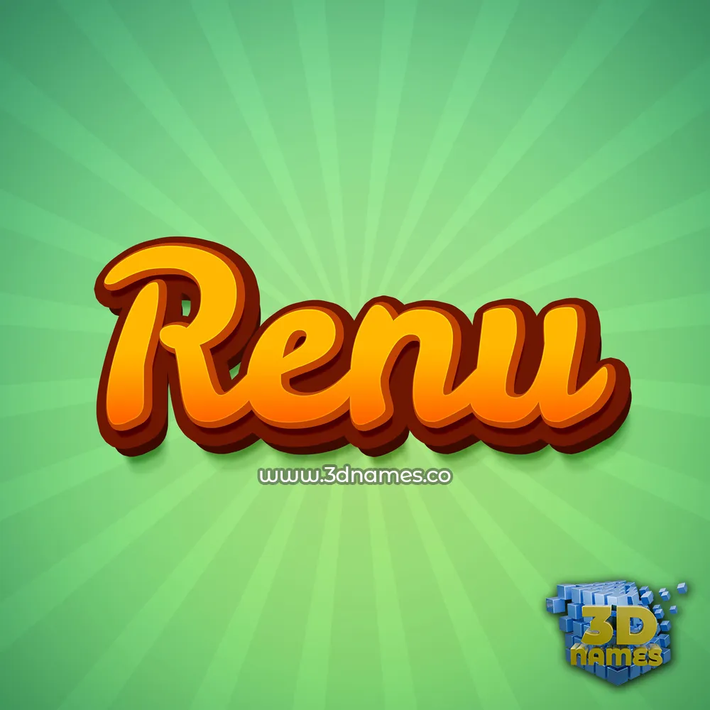 renu in Green Rays style - 3D name wallpaper