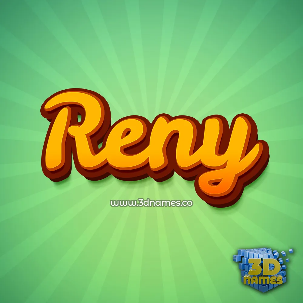 reny in Green Rays style - 3D name wallpaper