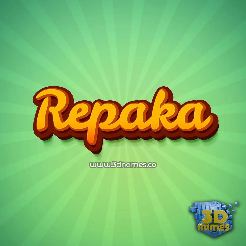 repaka in Green Rays style - 3D name wallpaper
