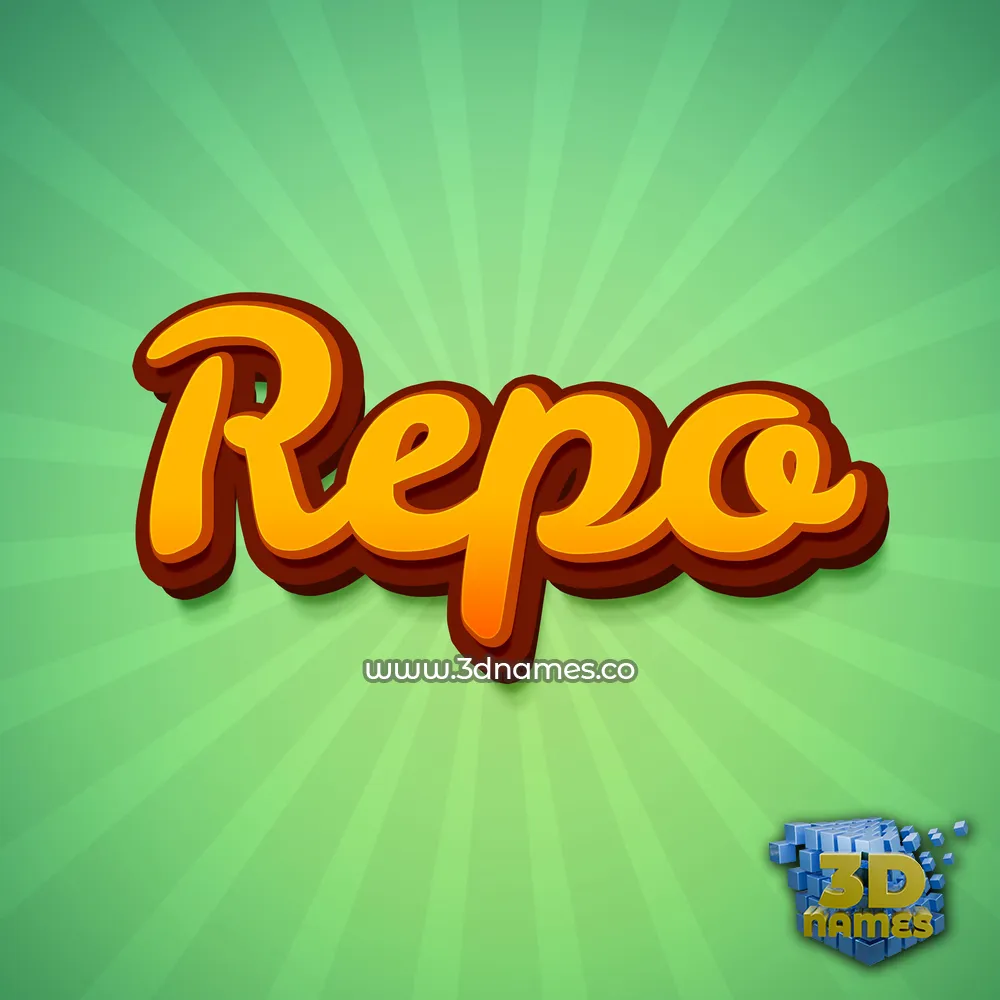 repo in Green Rays style - 3D name wallpaper