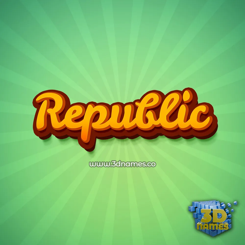 republic in Green Rays style - 3D name wallpaper