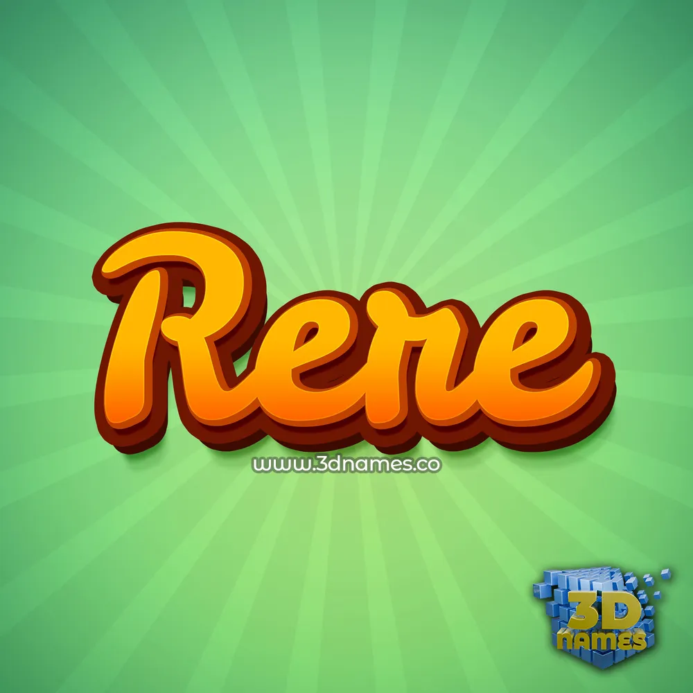 rere in Green Rays style - 3D name wallpaper