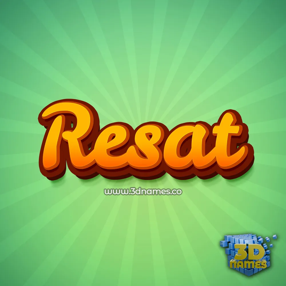 resat in Green Rays style - 3D name wallpaper