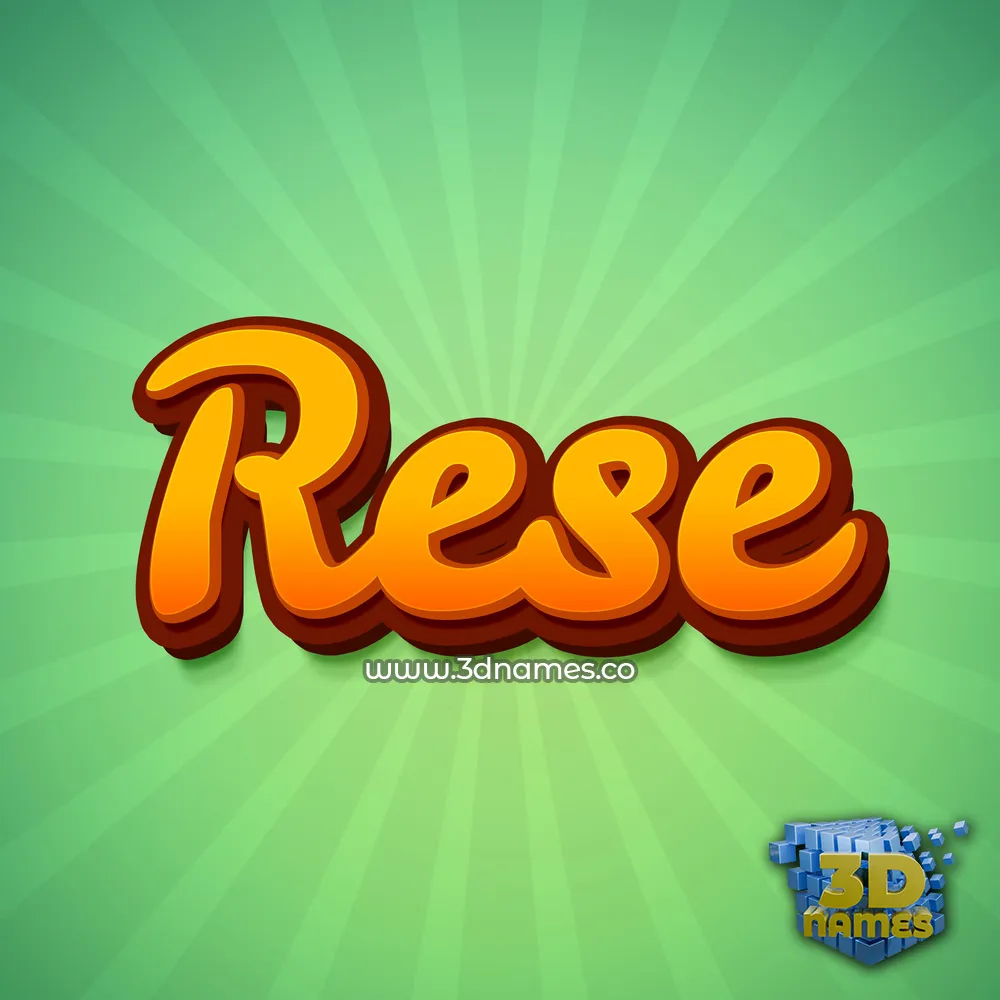 rese in Green Rays style - 3D name wallpaper