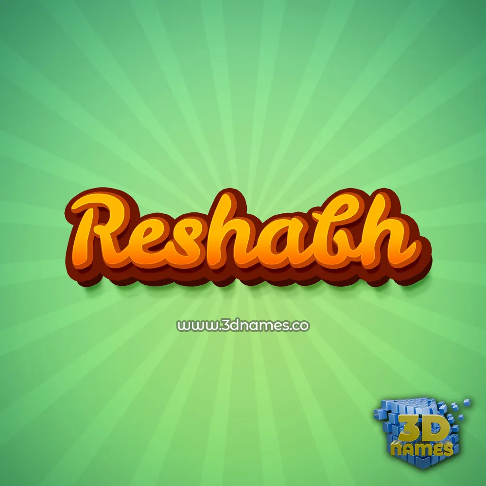 reshabh in Green Rays style - 3D name wallpaper