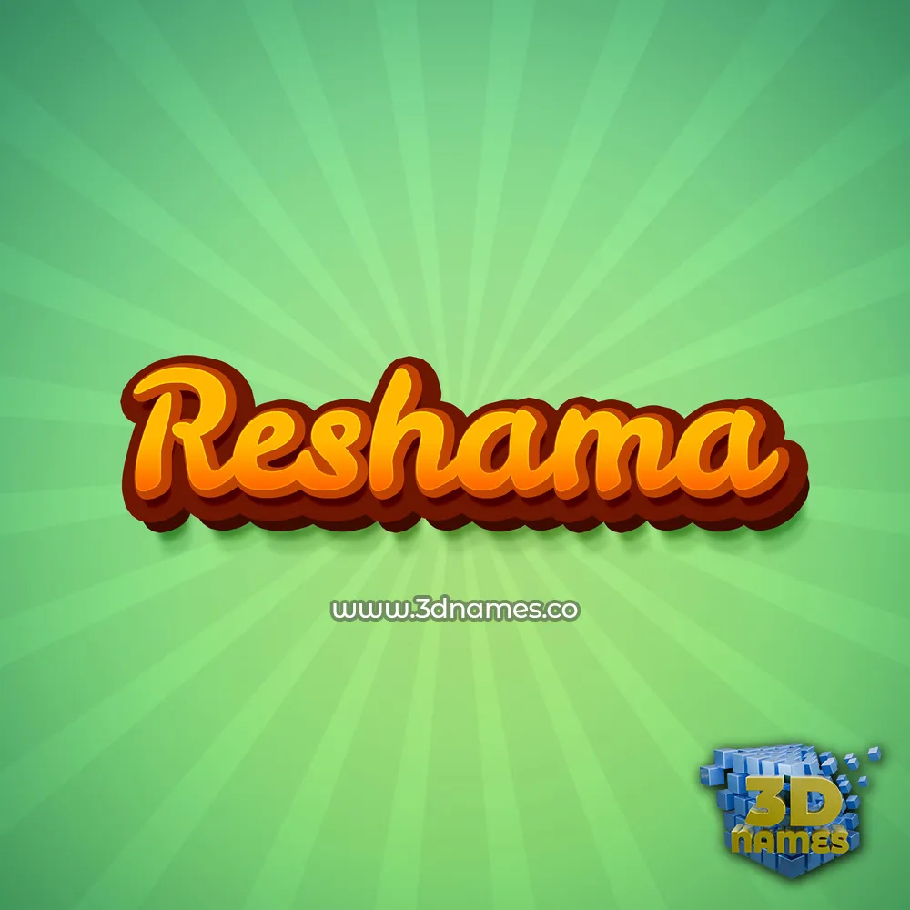 reshama in Green Rays style - 3D name wallpaper