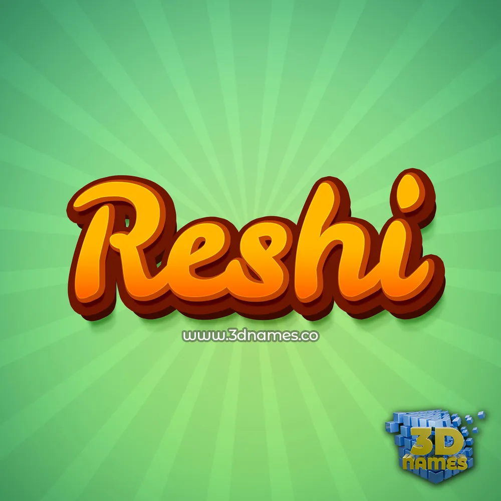 reshi in Green Rays style - 3D name wallpaper