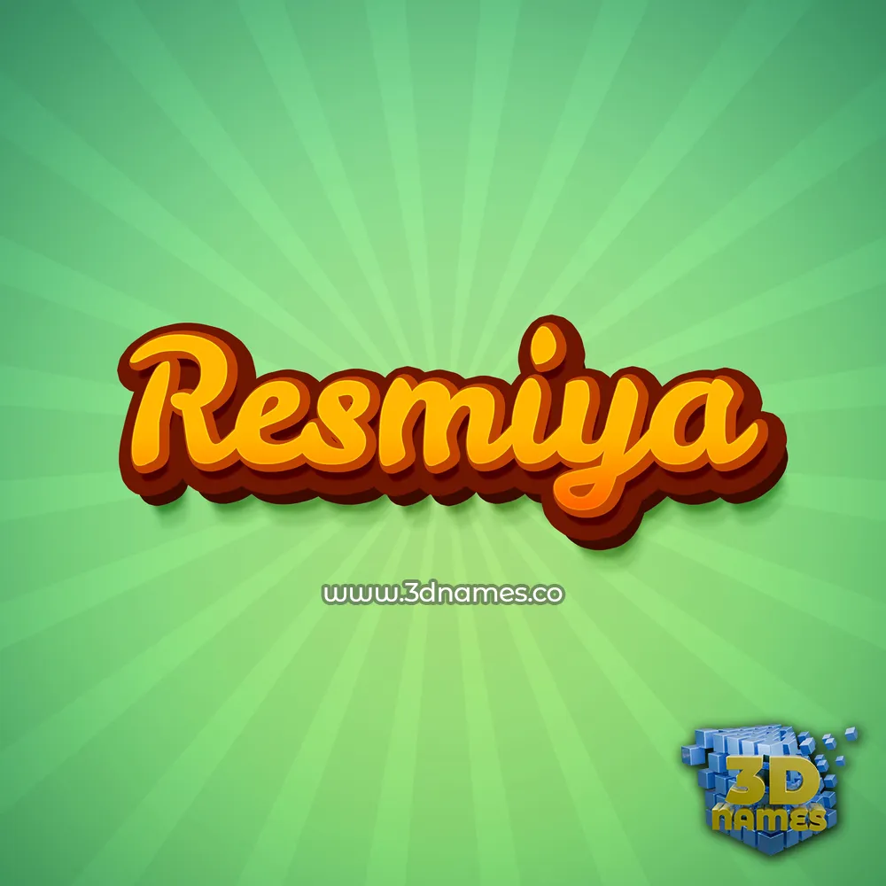 resmiya in Green Rays style - 3D name wallpaper