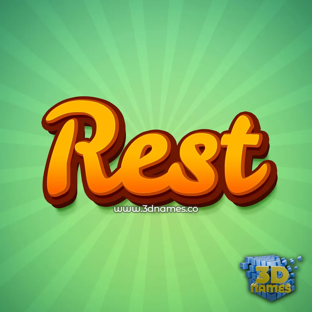 rest in Green Rays style - 3D name wallpaper