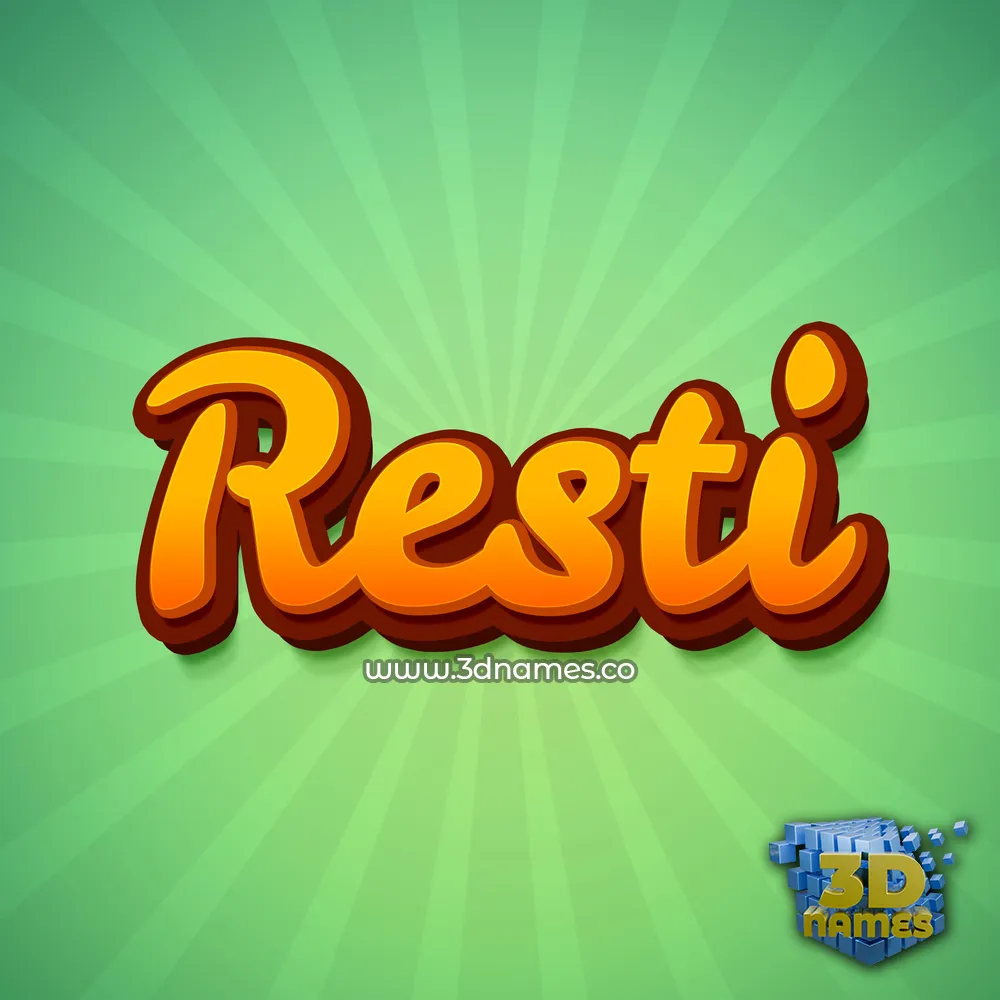 resti in Green Rays style - 3D name wallpaper