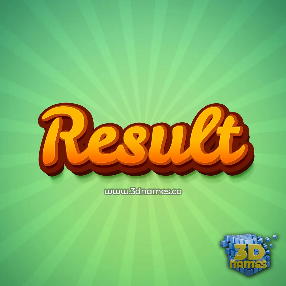 result in Green Rays style - 3D name wallpaper