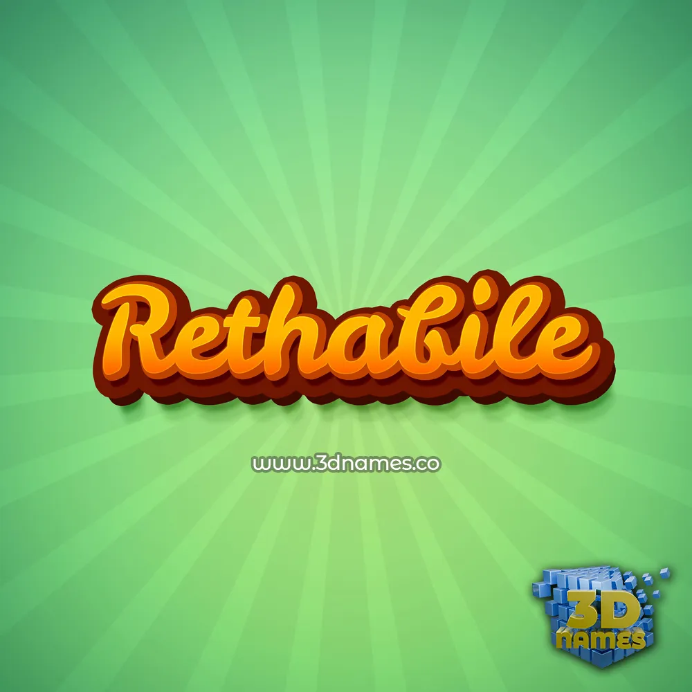 rethabile in Green Rays style - 3D name wallpaper