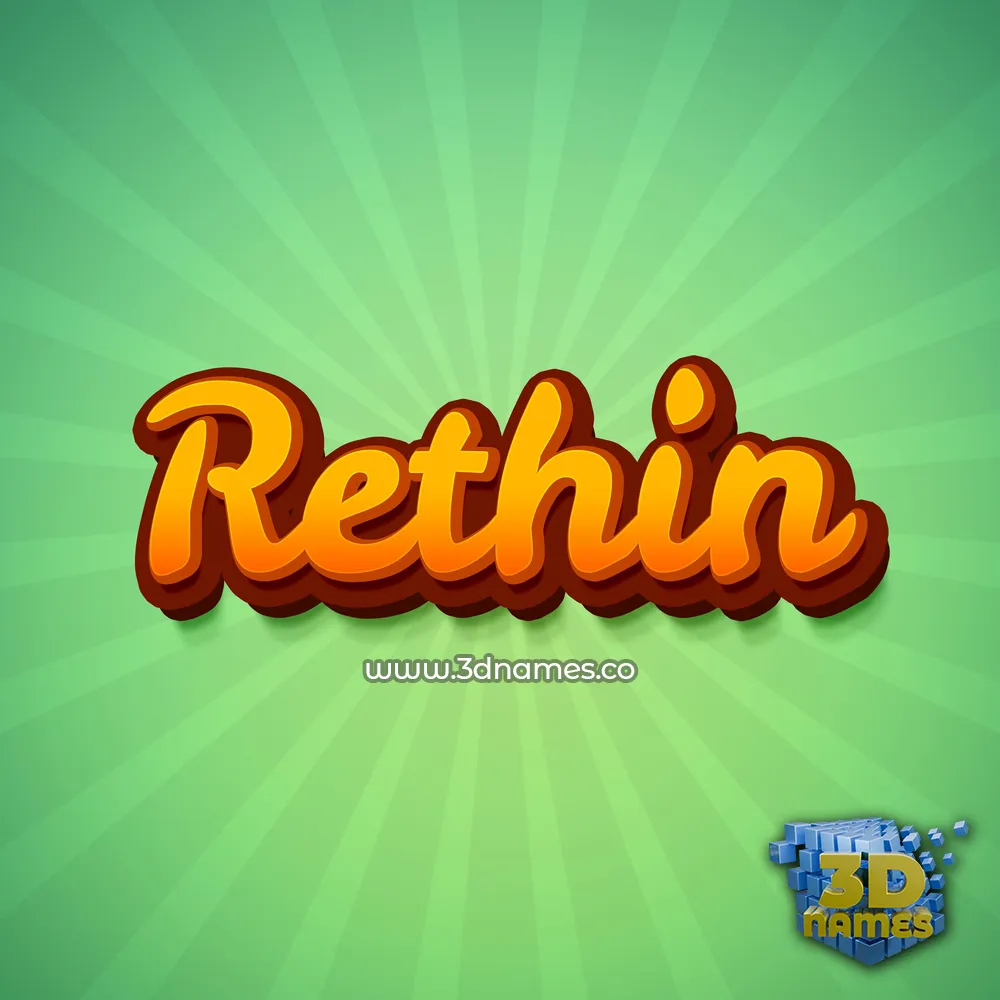 rethin in Green Rays style - 3D name wallpaper