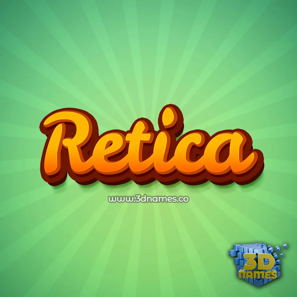 retica in Green Rays style - 3D name wallpaper