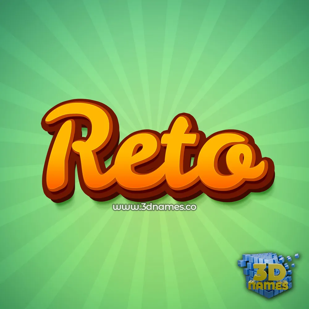 reto in Green Rays style - 3D name wallpaper