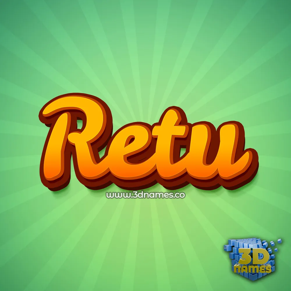 retu in Green Rays style - 3D name wallpaper