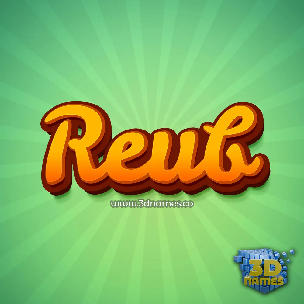 reub in Green Rays style - 3D name wallpaper