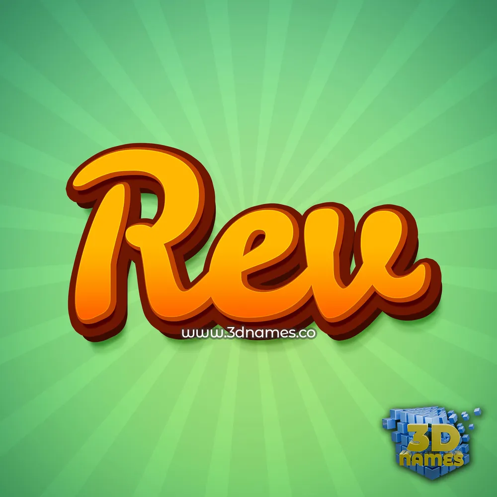 rev in Green Rays style - 3D name wallpaper